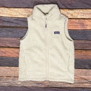 Patagonia Cream Vest Jacket Sherpa Outerwear Boys Kids Youth Coat Jacket